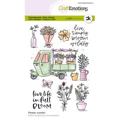 CraftEmotions Carla Kamphuis Clear Stamps - Flower Scooter